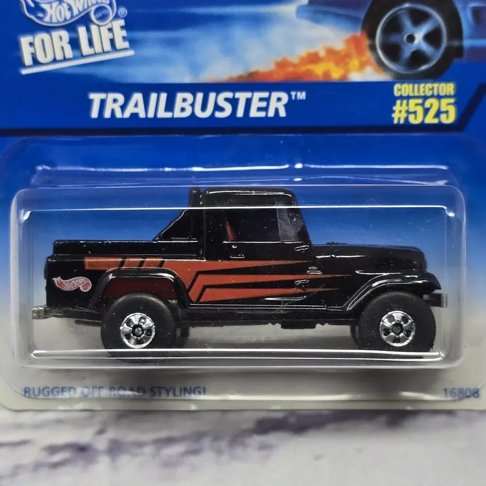1997 Hot Wheels #525 Black Jeep Pickup Trailbuster CJ-8 Scrambler